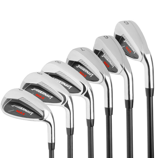 heads fanned out on a set of Juggernaut Max irons 5-PW